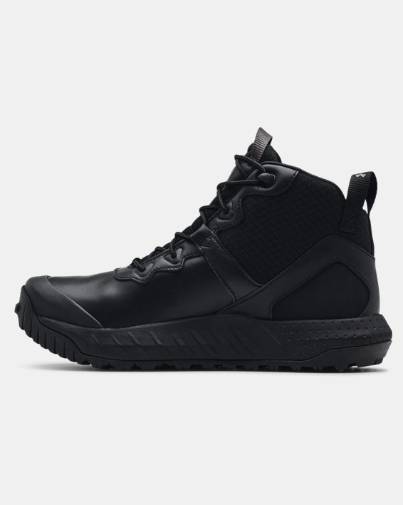 Chaussures militaires imperméables en cuir à coupe mi-montante UA Micro G® Valsetz pour hommes, Black, pdpMainDesktop image number 1